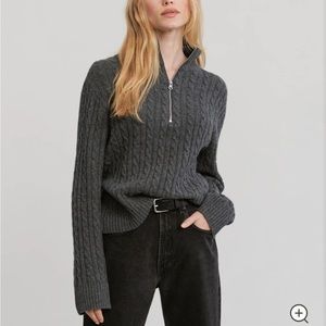 JENNI KAYNE Cable Nell Half Zip size XS NWT